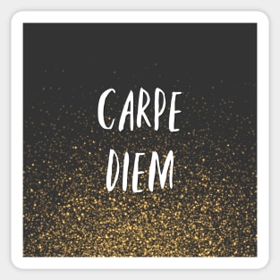 Carpe Diem Black and Gold Glitter Sticker